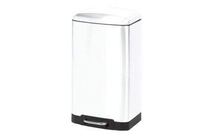 CUBO PEDAL RECTANGULAR METALICO BLANCO