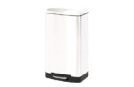 CUBO PEDAL RECTANGULAR METALICO BLANCO - Imagen 2