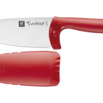 CUCHILLO INFANTIL SET CON PROTECTOR - ROJO TWINNY KIDS