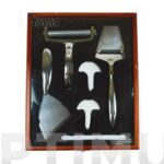 CUCHILLOS QUESO SET 5 PIEZAS - CAJA MADERA