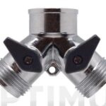 DERIVACION EN "Y" 2 VIAS DE ZINC - CON LLAVE DE PASO Y CONEXION ¾"