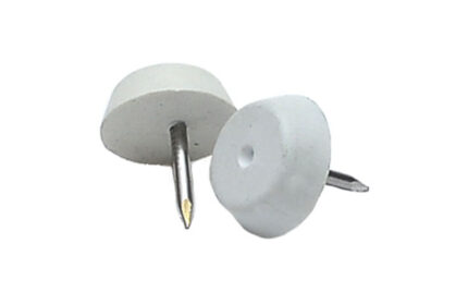 DESLIZADOR MUEBLE PATIN CLAVO PLASTICO BLANCO