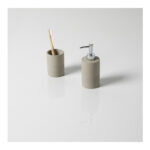 DOSIFICADOR + PORTACEPILLO GAIA - TAUPE