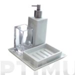 DOSIFICADOR JABON + VASO + PORTACEPILLO