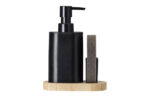DOSIFICADOR JABON COCINA CON ESTROPAJO VINTAGE - NEGRO
