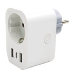 ENCHUFE WIFI INTEL. C/MEDIDOR DE CONSUMO + 2 USB A - 16A 3680V