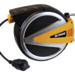 ENROLLACABLE MURAL AUTOMATICO CON ESTRIBO PARA PARED - 3 X 1.5 MM2 12 MTS + 1 MTS