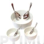 ENSALADERA DUO PORCELANA - ENSALADERA +PLATOS +CUBIERTOS