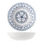 ENSALADERA MELAMINA AZULEJO BLANCO AZUL - 28CM