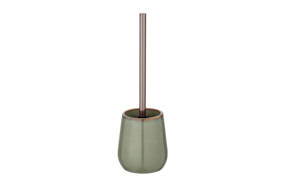 126_68f5f27a365f4 ESCOBILLERO WC CERAMICO VERDE OLIVA - SIRMIONE - Imagen 1