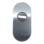 ESCUDO SEGURIDAD OVAL - E-818 72X33X11MM INOX SATINADO