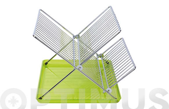 126_68f68cf95d565 ESCURREPLATOS PLEGABLE INOX - VERDE - Imagen 1