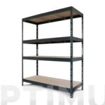 ESTANTERIA METAL 4 ESTANTES MADERA SIN TORNILLOS RIVET - 180 X 150 X 60 CM GRIS ANTRACITA