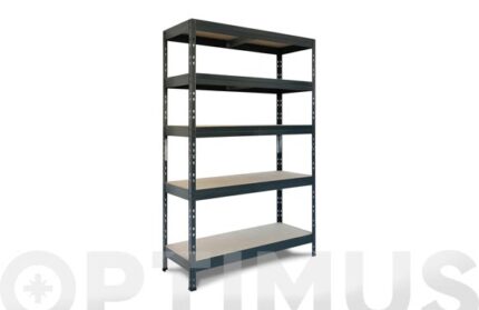 ESTANTERIA METAL 5 ESTANTES MADERA SIN TORNILLOS RIVET