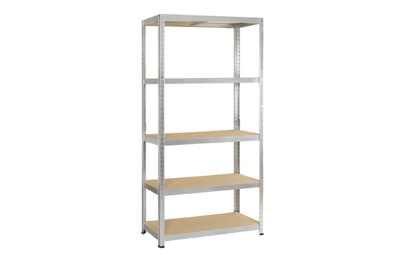 126_68f8c24da608f ESTANTERIA METAL GALVANIZADO 5 ESTANTES MADERA SIN TORNILLOS - Imagen 1