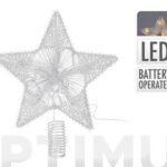 ESTRELLA PARA ARBOL CON LEDS - 25 CM PLATA