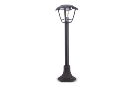 FAROLA SOLAR RETRO NEGRA LED 1110MM IP44, SENSOR DE MOVIMIENTO - BOMBILLA 400 LM 3000K INCLUIDA