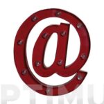 FIGURA METAL CON LUZ - ARROBA ROJO