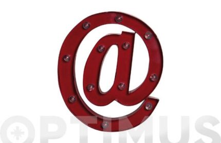 FIGURA METAL CON LUZ - ARROBA ROJO