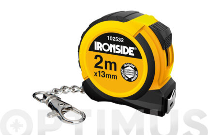 FLEXOMETRO ABS / CAUCHO CON FRENO - 2 M X 13 MM CON LLAVERO TIPO MOSQUETÓN