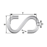 GANCHO ACERO TIPO S (BL 4UNI) - 4MM