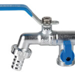 GRIFO ESFERA JARDIN DOBLE INOX 316 TOMA PARA CANDADO - M-M 1/2" - 3/4" // 3-4" RACORD MANGUERA