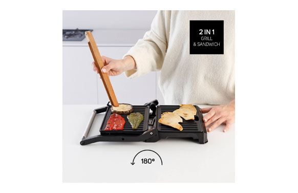 126_68fb4a6687910 GRILL SANDWICHERA INOX - 1000W 23 X 14,5 CM - Imagen 4