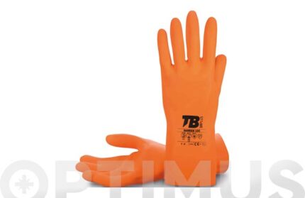 GUANTE LATEX NARANJA FLOCADO