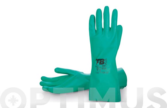 126_68fcaa616c600 GUANTE NITRILO VERDE FLOCADO - T 7/M LONGITUD: 33 CM, GROSOR: 0,38 MM. - Imagen 1