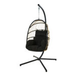 HAMACA COLGANTE RATAN PLEGABLE - NEGRO