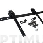 HERRAJE PUERTA CORREDERA GRANERO KIT COMPLETO - 2 M 30 X 5 MM NEGRO