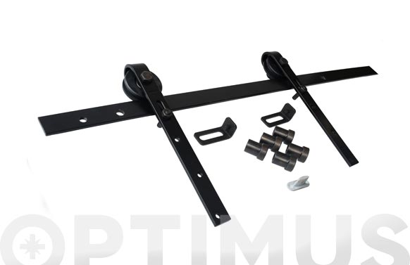 126_68fcacd71e44c HERRAJE PUERTA CORREDERA GRANERO KIT COMPLETO - 2 M 30 X 5 MM NEGRO - Imagen 1