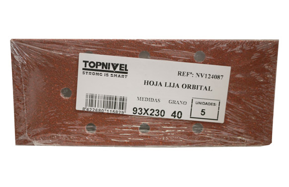 126_68fcade9120d0 HOJA LIJA ORBITAL 093X230MM PERFOR. GR40 NIVEL 5 PZ - Imagen 1