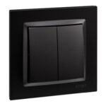 INTERRUPTOR CONMUTADOR DOBLE NEGRO - SERIE 10
