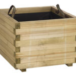 JARDINERA CUADRADA BAROQUE CON ASAS - 60 X 60 X 43 CM