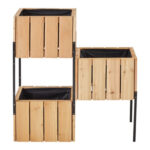 JARDINERA DE MADERA COMPOSICION BALCON - 86 X 86 X 28 CM