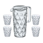 JARRA + 4 VASOS ACRILICO CRYSTAL SET - 25 CL
