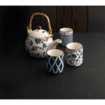 JUEGO CAFE PORCELANA SET 5 PZS - TETERA + 4 TAZAS