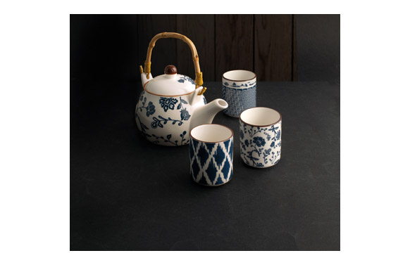 126_68fe7a0c4ab44 JUEGO CAFE PORCELANA SET 5 PZS - TETERA + 4 TAZAS - Imagen 1