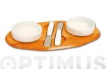 JUEGO SERVICIO PATES 5 PIEZAS - 2 SERVICIOS + MADERA