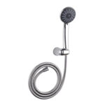 KIT DE MANGO DE DUCHA DE 9 CM Y 3 FUNCIONES EN ABS - FLEXO ACERO INOX. EXTENSIBLE DE 170-225 CM CROMADO