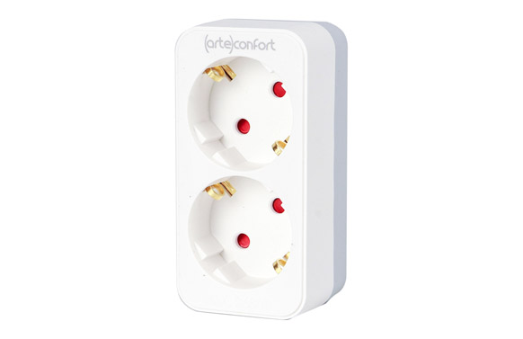 126_68fe7b9a8fb3d LADRON UNO A D.OS SIN INTERRUPTOR BLANCO - 16A 250V IP20 - Imagen 1