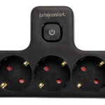 LADRON UNO A TRES CON INTERRUPTOR NEGRO - 16A 250V IP20