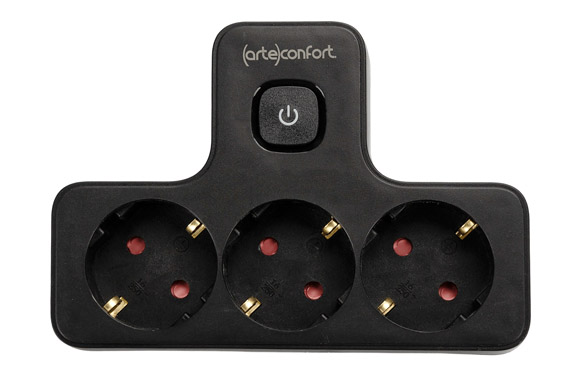 126_68fe7b9bd03ba LADRON UNO A TRES CON INTERRUPTOR NEGRO - 16A 250V IP20 - Imagen 1