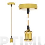 LAMPARA COLGANTE Ø9,84 X 4,4 CM + 88CM DE CABLE - ORO BRILLANTE E27 60W