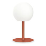 LAMPARA SOBREMESA BOLA TERRACOTA ACERO 400L XANLIT - RECARGABLE ACERO