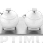 LECHERA + AZUCARERO + BANDEJA METALICA