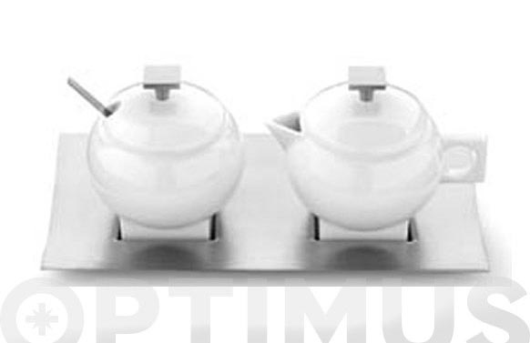 126_68fe7e24dd425 LECHERA + AZUCARERO + BANDEJA METALICA - Imagen 1