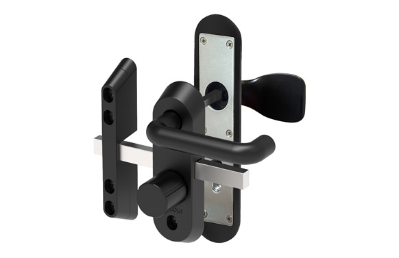 126_690250db49181 MANILLA CON CILINDRO SEGURIDAD Y ESCUDO 47MM - Imagen 1