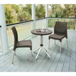 MESA RATAN RESINA Ø 60 CM +2 SILLAS